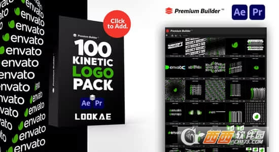 创意LOGO标志动态排版效果动画Kinetic Logo Pack 绿色版截图1