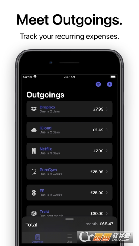 Outgoings(订阅追踪) V1.41 官方版截图4