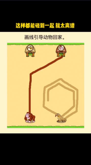 画线引导动物回家两只猩猩抖音版图片1