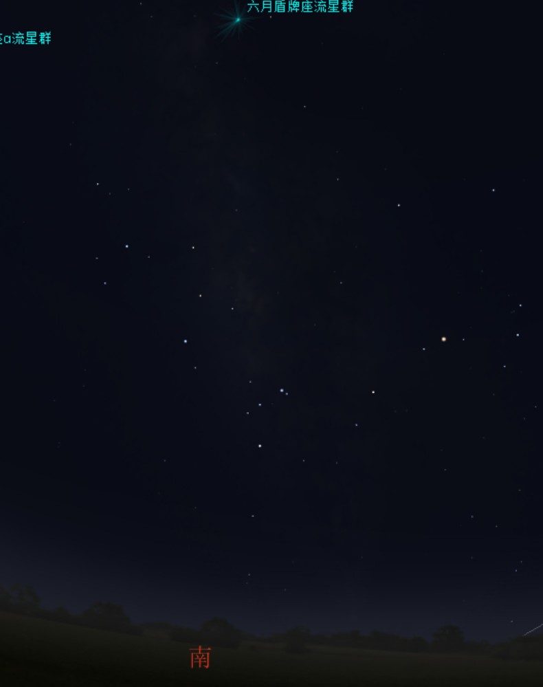 4级光污染下的淡淡银河。来源：Stellarium