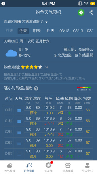 钓鱼天气预报官方版 V2.0.16截图2