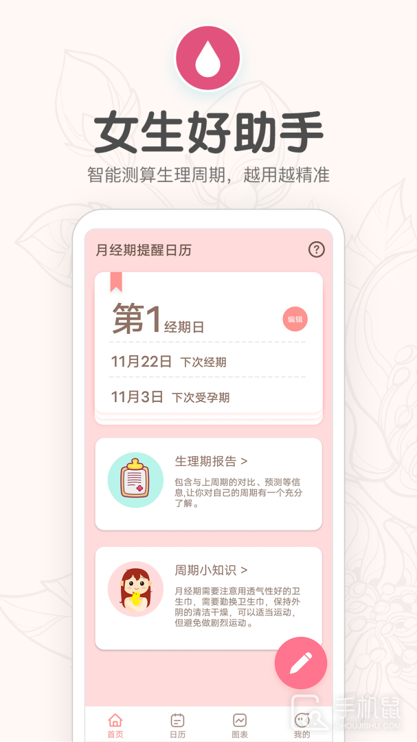 月经期提醒日历 V5.8截图1