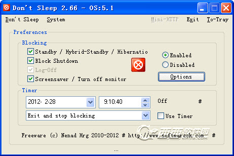 防止系统自动关机/重启/睡眠(Dont Sleep) V8.77 绿色免费版截图1